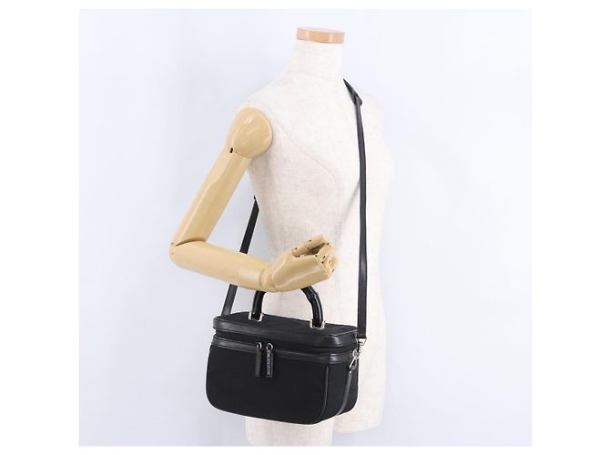 GUCCI Bamboo Vanity Hand Bag Nylon 2way Black Silver 013 2490 - vista 32