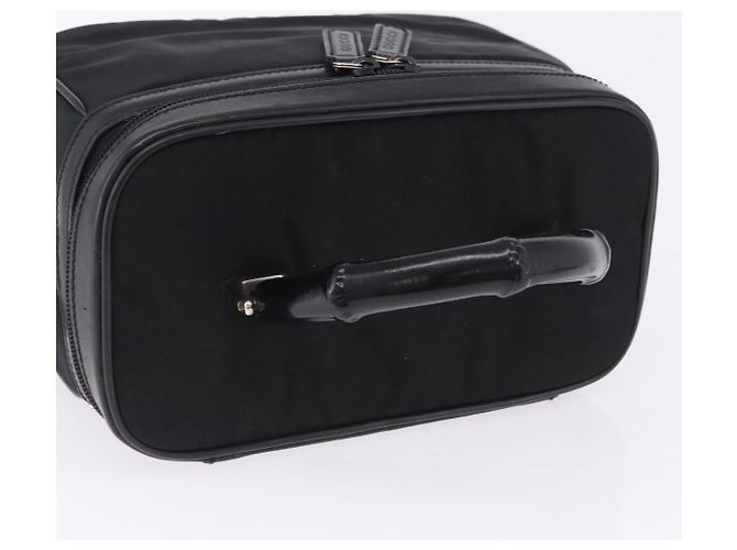 GUCCI Bamboo Vanity Hand Bag Nylon 2way Black Silver 013 2490 - vista 6