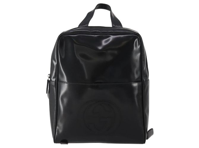GUCCI Backpack Patent Black Silver - vista 13