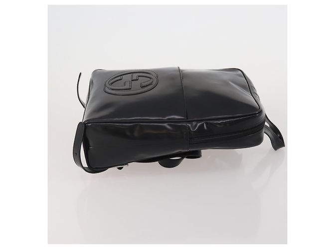 GUCCI Backpack Patent Black Silver - vista 3