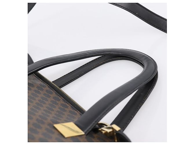 Céline CELINE Macadam Hand Bag PVC Leather 2way Black Gold Tone - vista 14