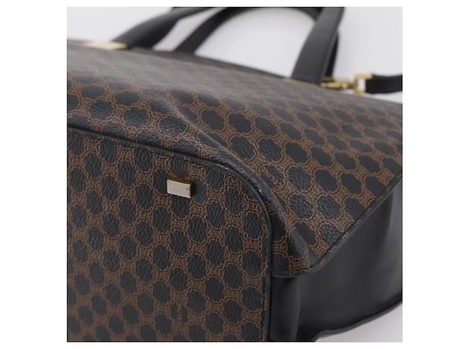 Céline CELINE Macadam Hand Bag PVC Leather 2way Black Gold Tone - vista 18
