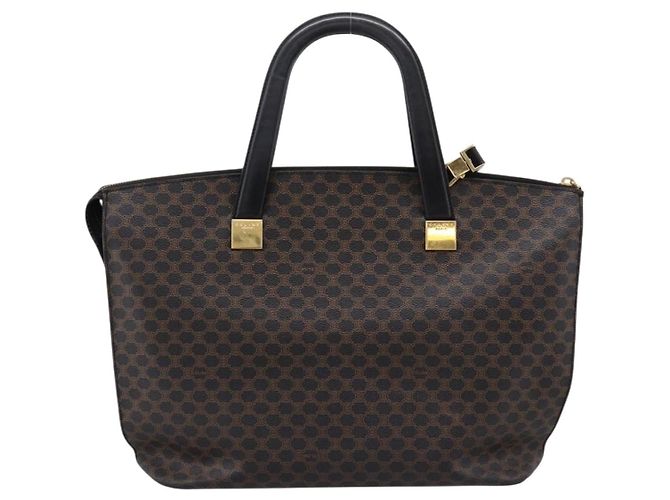Céline CELINE Macadam Hand Bag PVC Leather 2way Black Gold Tone - vista 2