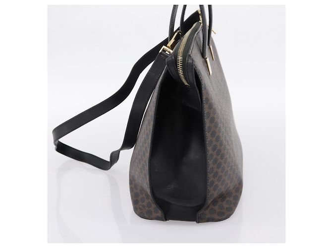 Céline CELINE Macadam Hand Bag PVC Leather 2way Black Gold Tone - vista 4