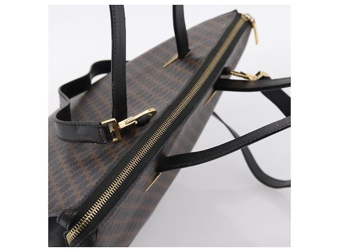 Céline CELINE Macadam Hand Bag PVC Leather 2way Black Gold Tone - vista 6