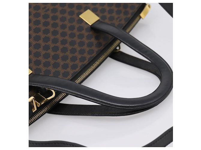 Céline CELINE Macadam Hand Bag PVC Leather 2way Black Gold Tone - vista 7