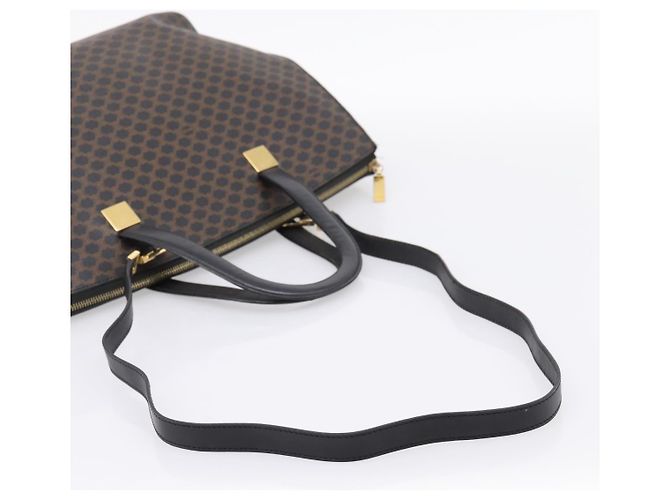 Céline CELINE Macadam Hand Bag PVC Leather 2way Black Gold Tone - vista 8