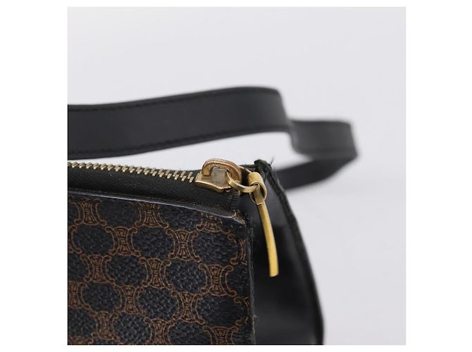 Céline CELINE Macadam Hand Bag PVC Leather 2way Black Gold Tone - vista 9