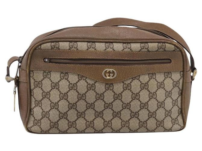 GUCCI GG Supreme Shoulder Bag PVC Beige Gold - vista 13