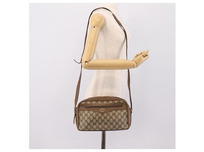 GUCCI GG Supreme Shoulder Bag PVC Beige Gold - vista 26