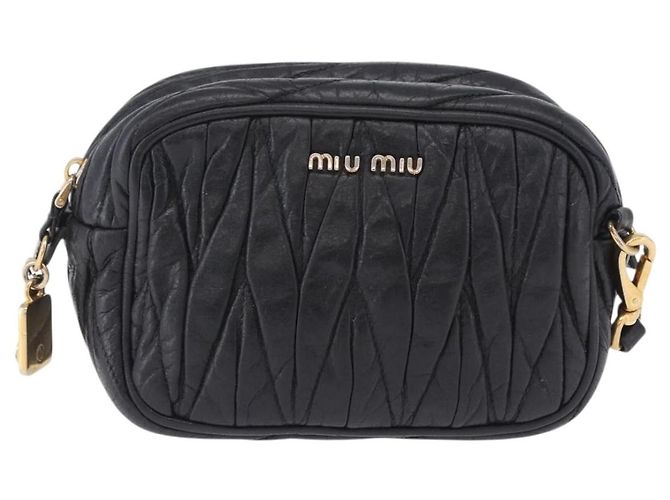 Miu Miu Matelasse Shoulder Bag Leather Black Gold Tone - vista 13