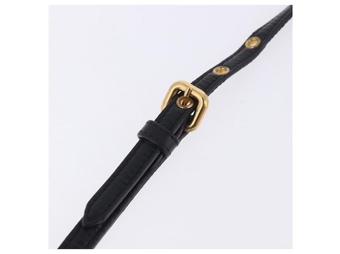 Miu Miu Matelasse Shoulder Bag Leather Black Gold Tone - vista 8