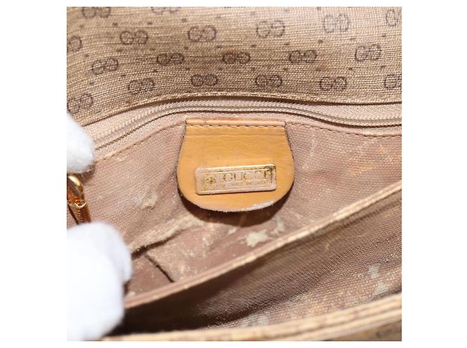 GUCCI Micro GG Supreme Shoulder Bag PVC Beige Gold 001 14 0712 - vista 21