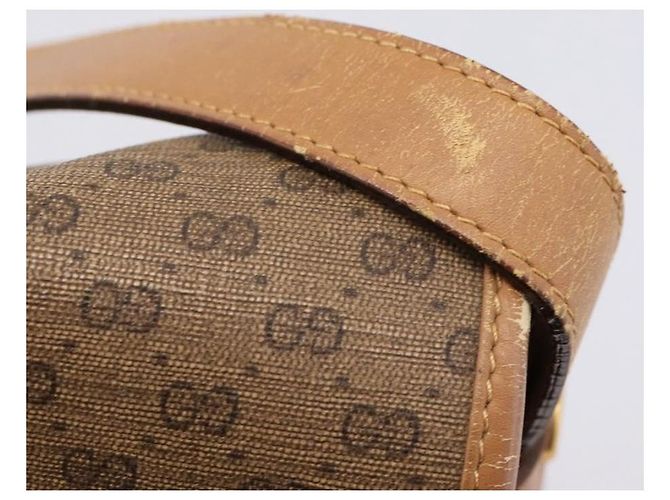 GUCCI Micro GG Supreme Shoulder Bag PVC Beige Gold 001 14 0712 - vista 9