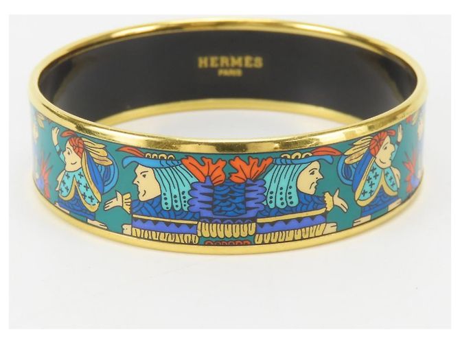 Hermès Bangles in smalto blu e verde Hermes - vista 3