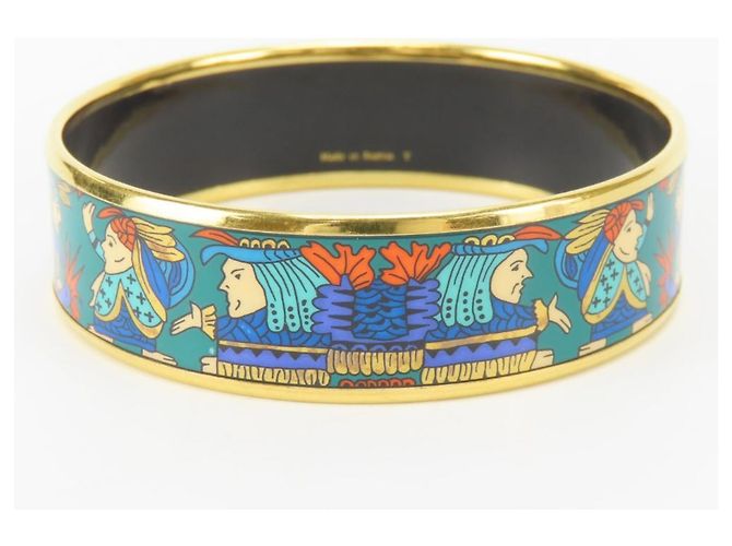 Hermès Bangles in smalto blu e verde Hermes - vista 5