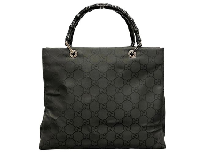 Bamboo Gucci Shopper-Bag aus schwarzem Nylon - Ansicht 2