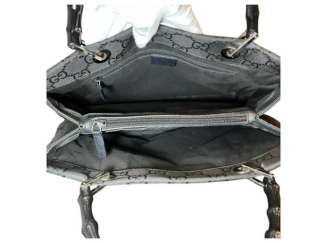 Bamboo Gucci Shopper-Bag aus schwarzem Nylon - Ansicht 5
