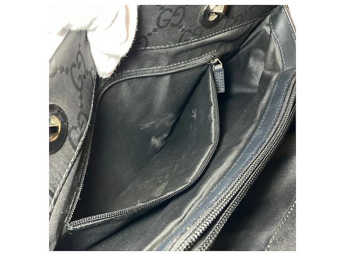 Bamboo Gucci Shopper-Bag aus schwarzem Nylon - Ansicht 7