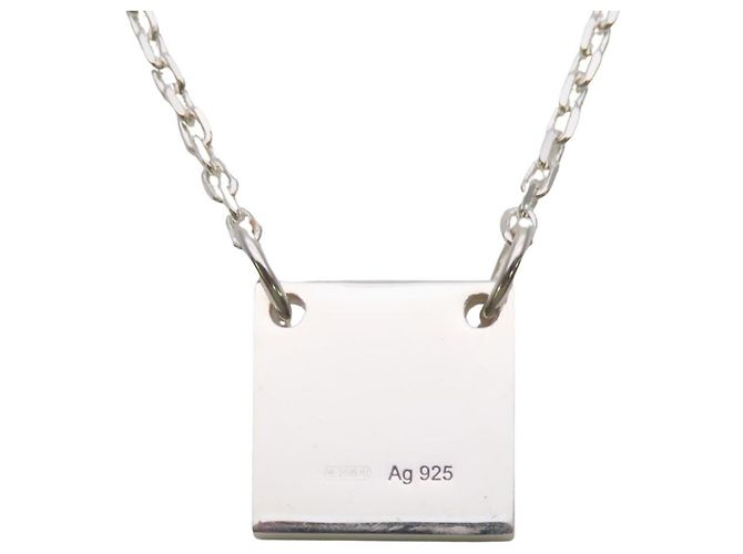 Collana Gucci con placca quadrata in Argento 925 - vista 3
