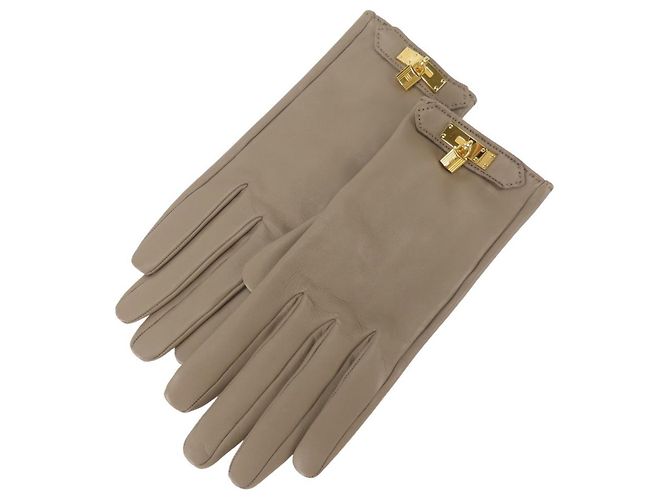 Hermès Hermes Kelly Handschuhe in Grayish Taupe Grau - Ansicht 2