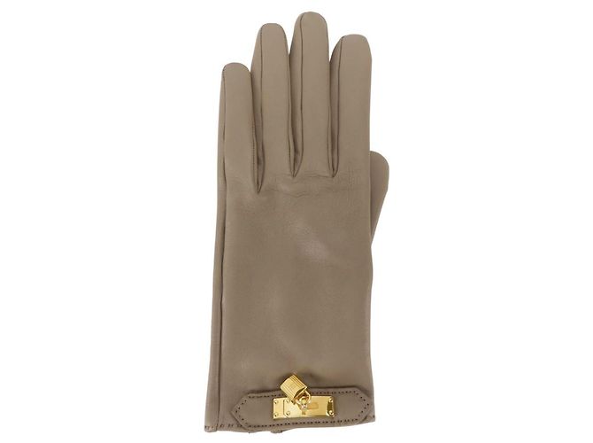 Hermès Hermes Kelly Handschuhe in Grayish Taupe Grau - Ansicht 3
