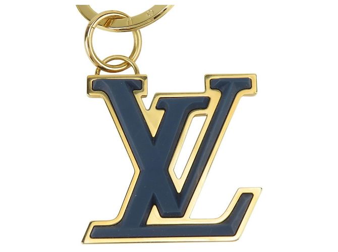 Chaveiro Charm Louis Vuitton Dourado Azul marinho - vista 3