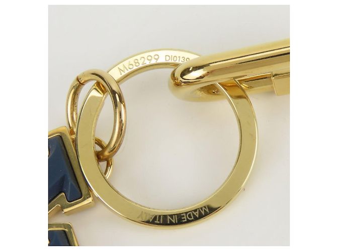 Chaveiro Charm Louis Vuitton Dourado Azul marinho - vista 8
