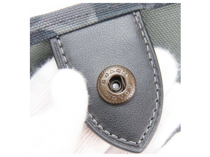 Bolsa de Ombro Coach Lexi CCD11 em Lona Camuflada e Couro Marrom Preto Verde - vista 17