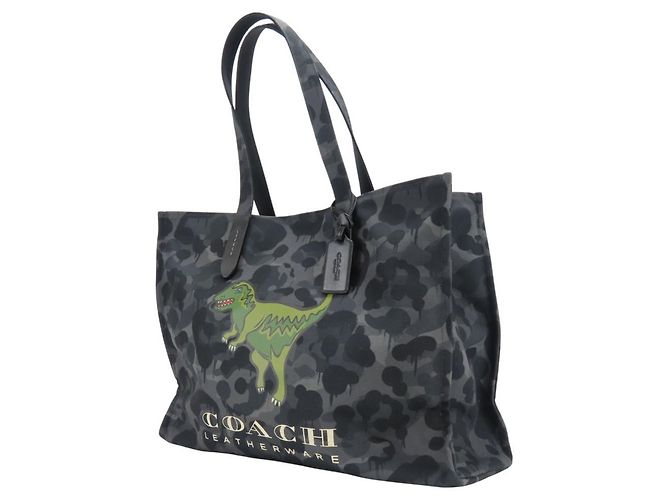 Bolsa de Ombro Coach Lexi CCD11 em Lona Camuflada e Couro Marrom Preto Verde - vista 3