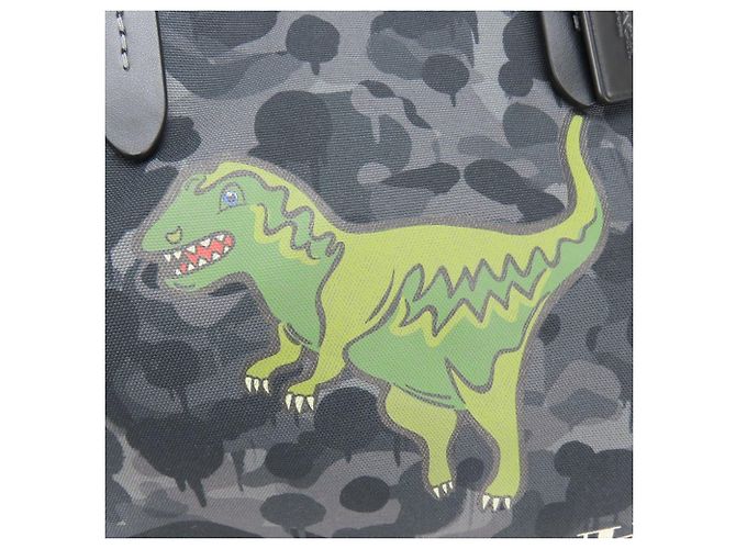 Bolsa de Ombro Coach Lexi CCD11 em Lona Camuflada e Couro Marrom Preto Verde - vista 8