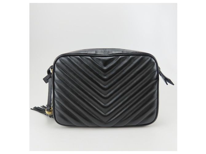 Borsa a tracolla in pelle nera Yves Saint Laurent Nero - vista 4