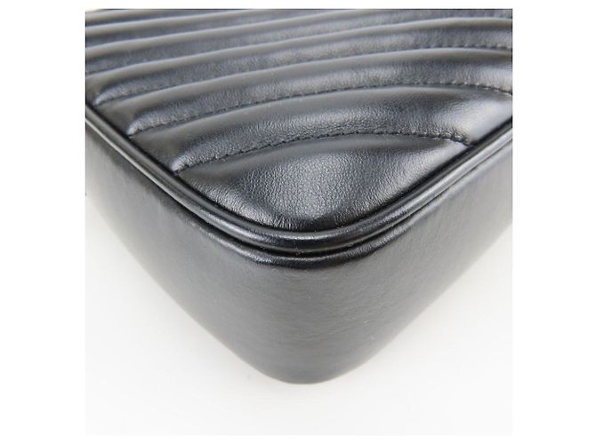 Borsa a tracolla in pelle nera Yves Saint Laurent Nero - vista 5