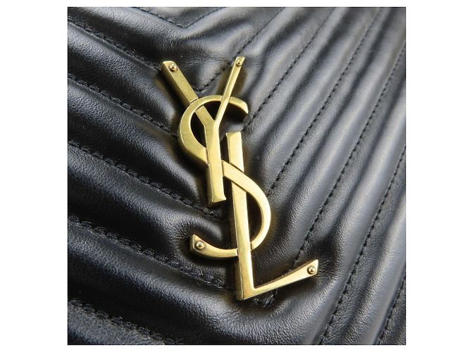 Borsa a tracolla in pelle nera Yves Saint Laurent Nero - vista 8