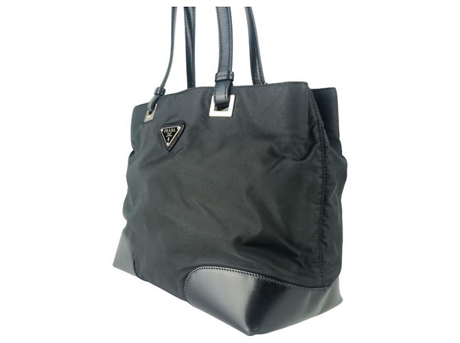 Borsa Tote Prada Tessuto Nero - vista 2
