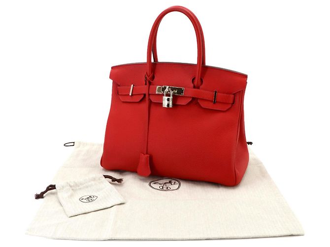 Hermès Borsa Hermes Birkin 30 in Togo Rouge Tomato Rosso - vista 2