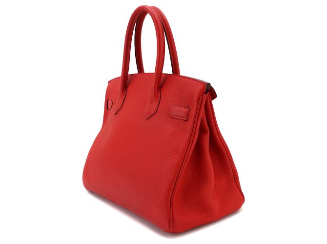 Hermès Borsa Hermes Birkin 30 in Togo Rouge Tomato Rosso - vista 4