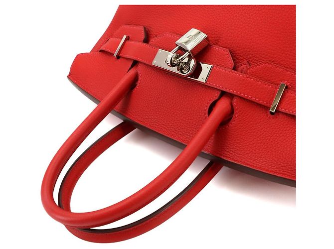 Hermès Borsa Hermes Birkin 30 in Togo Rouge Tomato Rosso - vista 6