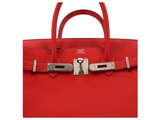 Hermès Borsa Hermes Birkin 30 in Togo Rouge Tomato Rosso - vista 8