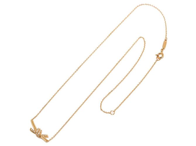 Autre Marque Collana Tiffany & Co. Knot in oro rosa 18K con diamanti - vista 2