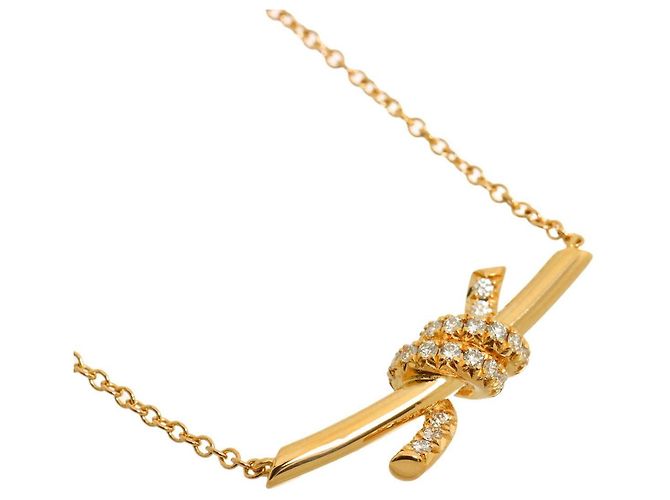 Autre Marque Collana Tiffany & Co. Knot in oro rosa 18K con diamanti - vista 3