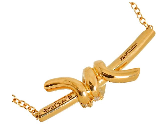Autre Marque Collana Tiffany & Co. Knot in oro rosa 18K con diamanti - vista 4