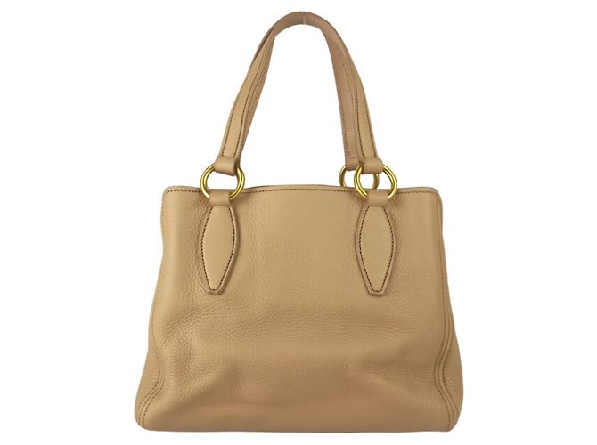 Miu Miu Handtasche aus beigem Leder - Ansicht 2