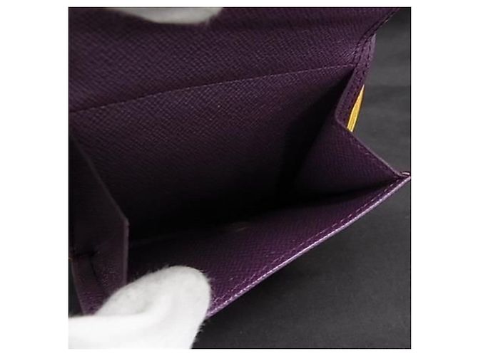 Portafoglio bi-fold Louis Vuitton in pelle gialla - vista 5