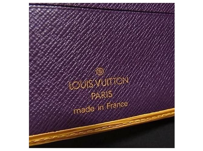 Portafoglio bi-fold Louis Vuitton in pelle gialla - vista 6