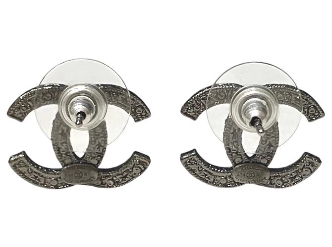 Chanel Coco Mark Ohrringe Schwarz Silber - Ansicht 3