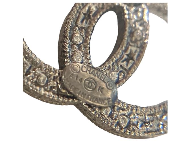 Chanel Coco Mark Ohrringe Schwarz Silber - Ansicht 7