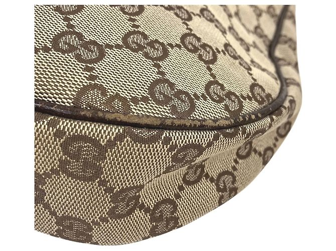 Borsa a tracolla Gucci in tela GG beige - vista 6