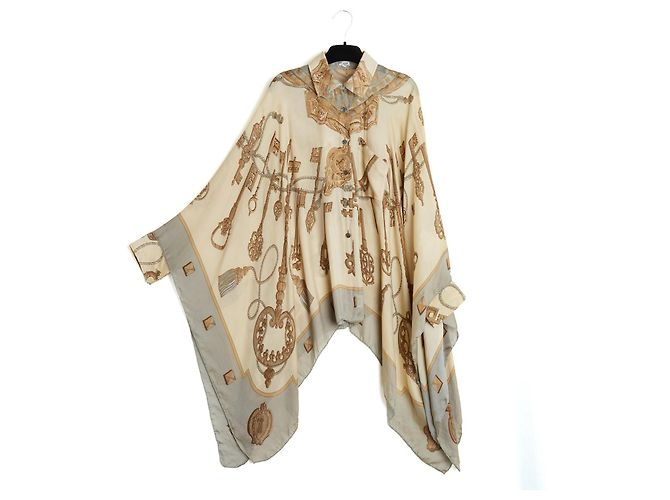 Hermès Les Clés Jean Paul Gaultier Seidenbluse Tunika - Ansicht 2