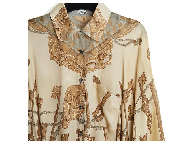 Hermès Les Clés Jean Paul Gaultier Seidenbluse Tunika - Ansicht 3